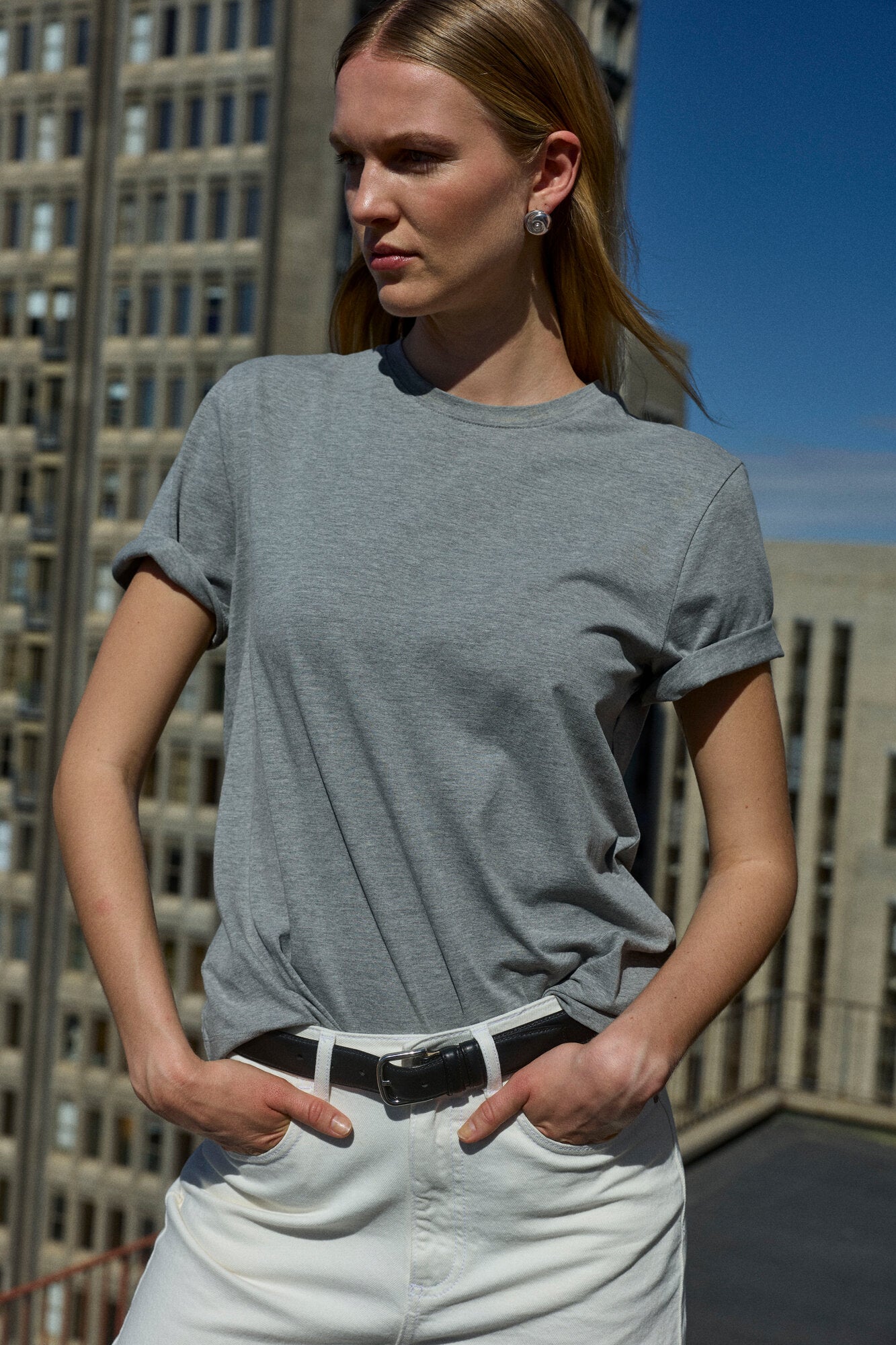 Vinora t-shirt - Medium Grey Melange